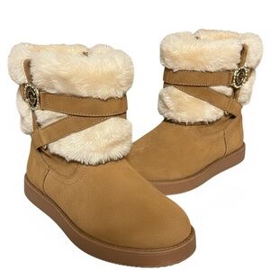 Guess Tan Fur-Lined Winter Booties